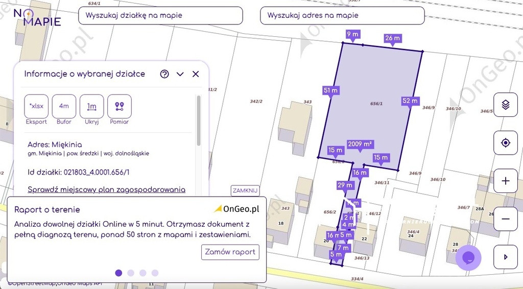 Działka Sprzedaż Miękinia Lipowa 21 16